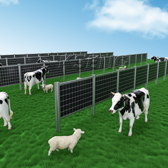 Pv Farming Structure Vertical Bifacial Solar Fencing Mounting System