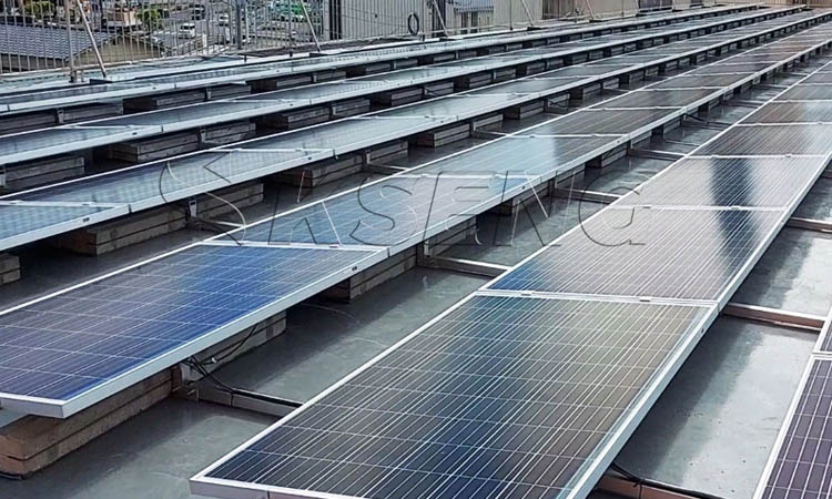 Thailand flat roof solar panel mount rack system Project
