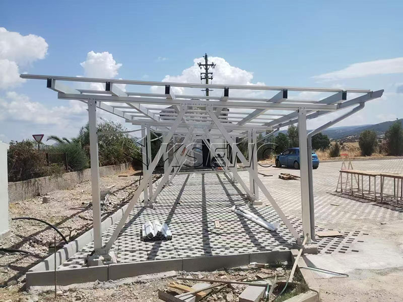 W-Type Aluminum Solar Carport Structure W-type-aluminum-solar-carport-structure-for-six-parking-spaces-in-Italy