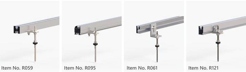 KSENG Solar Mounting Rails for Metal Roof Systems Multiple KSENG solar mounting rail options (R059, R095, R061, R121) for metal roofs