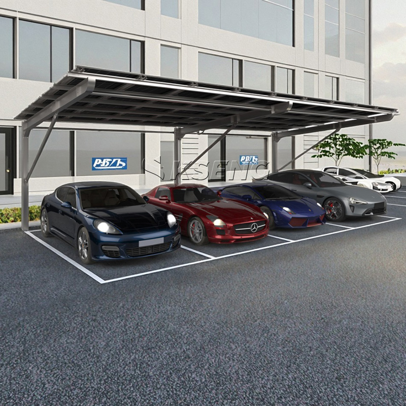 Industrial logistics park single row solar carport | KSENG Industrial-logistics-park-single-row-solar-carport-scalable-PV-system