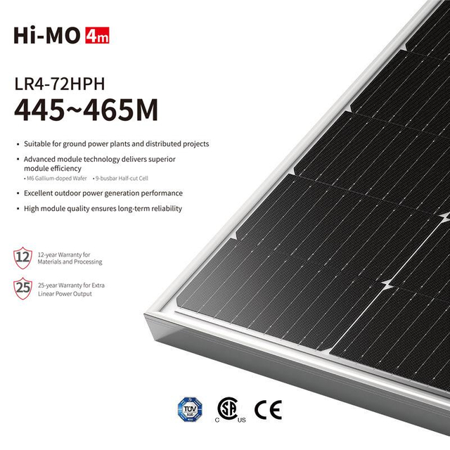 Wholesale LONGi Solar Modules 72 Cell PV Panel Mono 440W 450W 460W Solar Panel