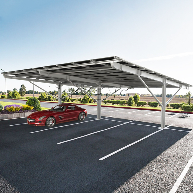Large Commercial Waterproof Carbon Steel T Solar Carport Structure