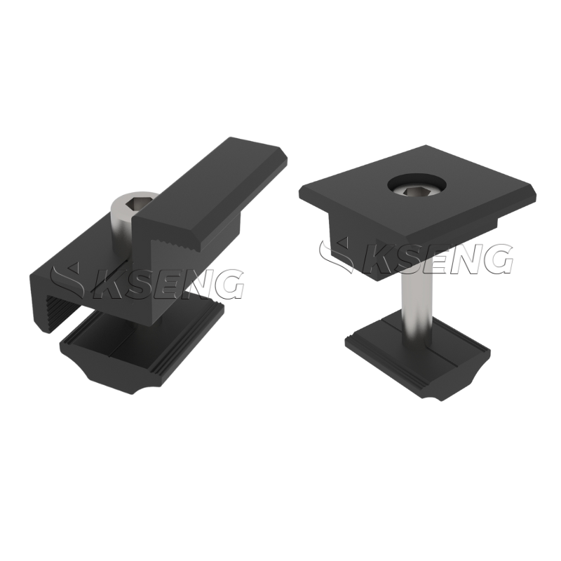 Kseng Aluminum Black Solar End Clamp for Solar Panel Mounting