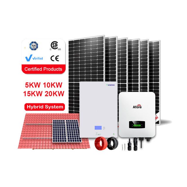 10kw 12kw 15kw 20kw Hybrid Solar Battery Power System Complete Solar Energy System for Home