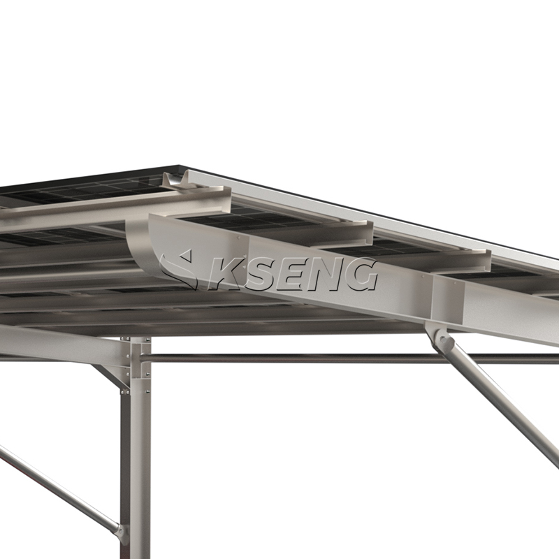 Single Row Carbon Steel Solar Carport Mounting System