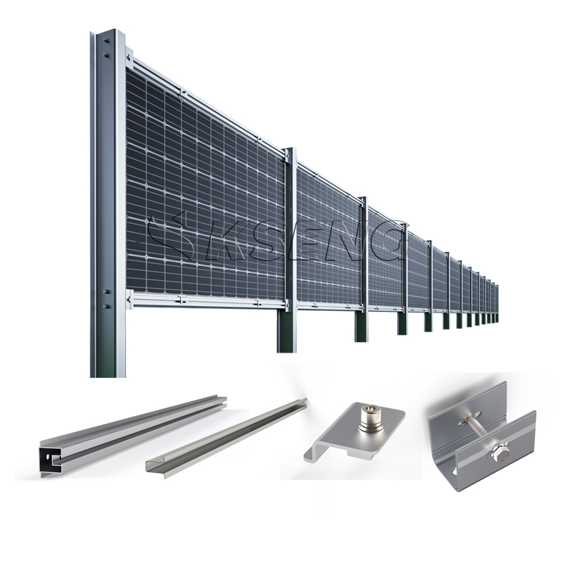 Pv Farming Structure Vertical Bifacial Solar Fencing Mounting System