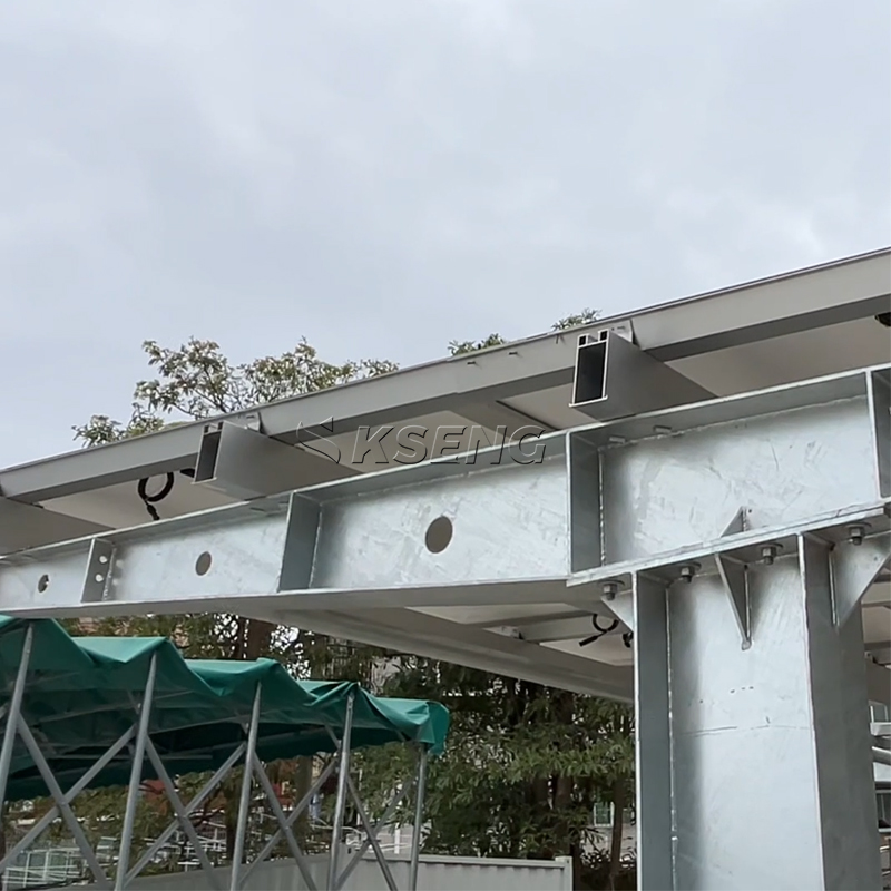 Carbon Steel Single Cantilever Waterproof Solar Carport