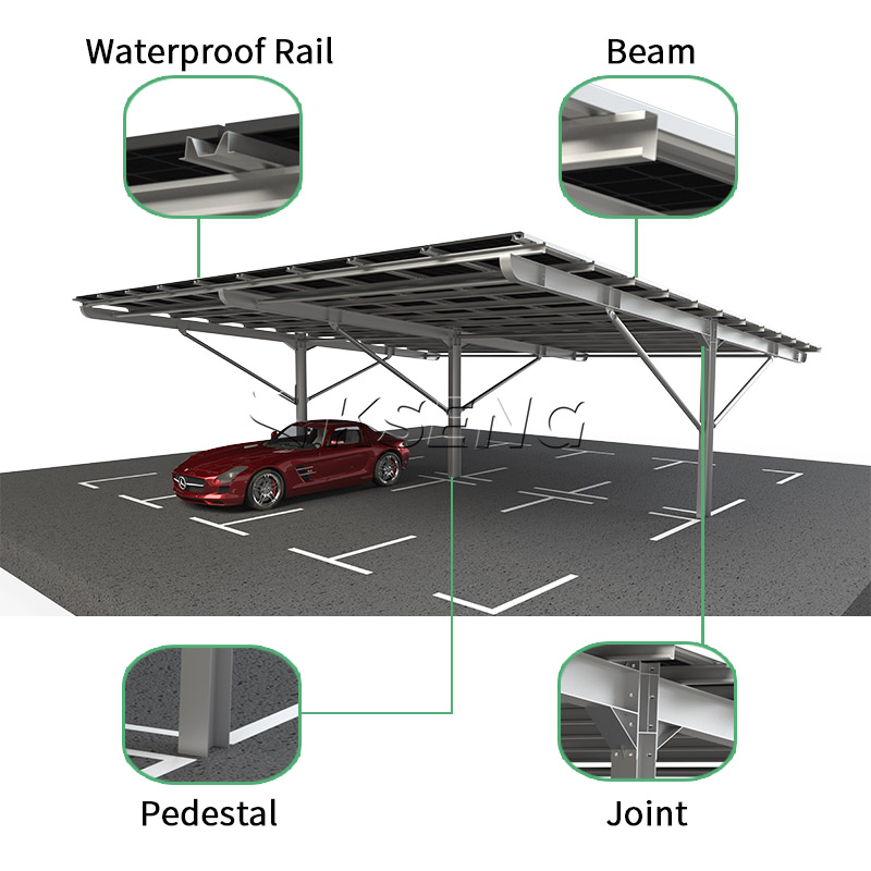 commercial waterproof solar carport