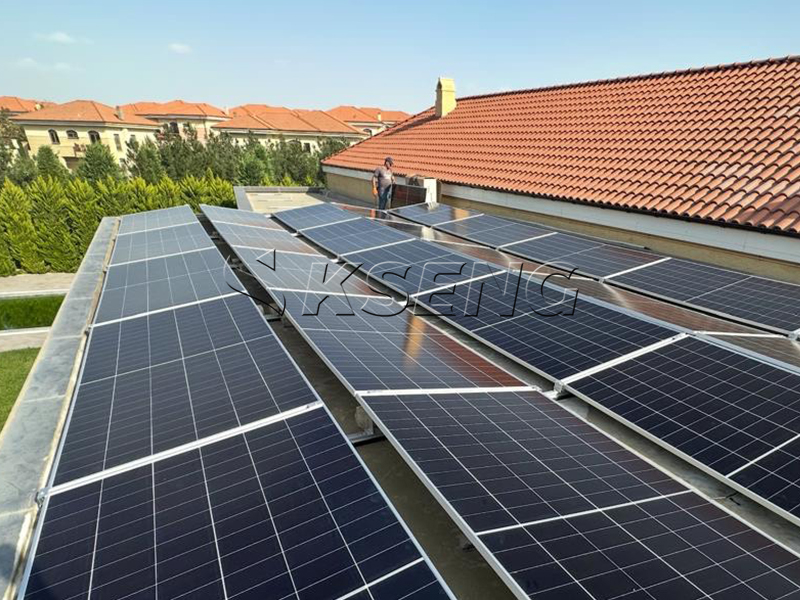 Flat roof solar installation Azerbaijan