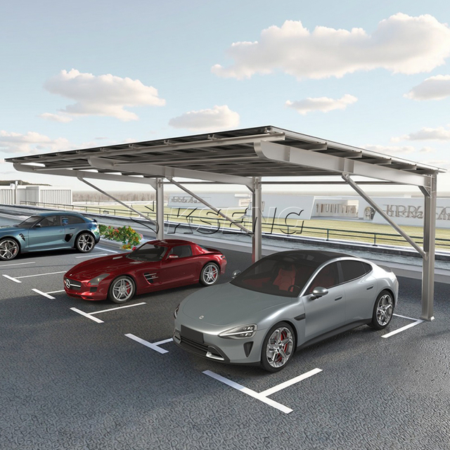 Single Row Carbon Steel Solar Carport Mounting System