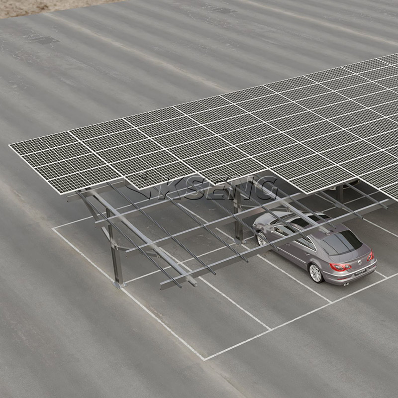 Large Commercial Waterproof Carbon Steel T Solar Carport Structure