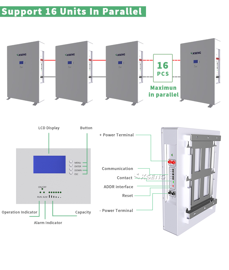 10kw 20kwh 51.2v 200ah Lifepo4 Home Wall Mounted Lithium Ion Battery Solar Energy Storage Powerwall