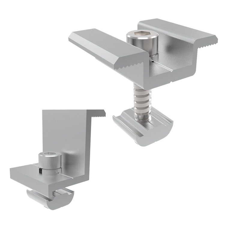 Solar panel mid clamp for aluminum rail