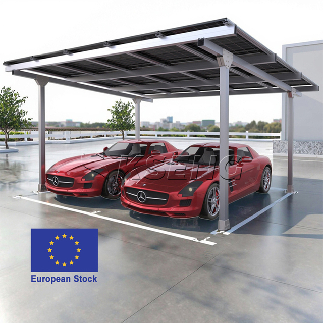 Eu Stock Durable Aluminum Solar Carport with 10-Year Warranty 