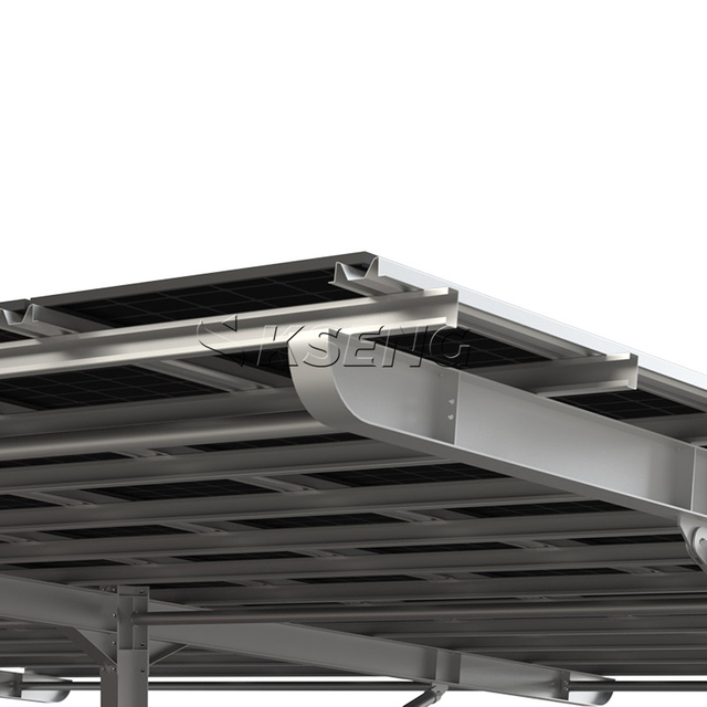 Large Commercial Waterproof Carbon Steel T Solar Carport Structure