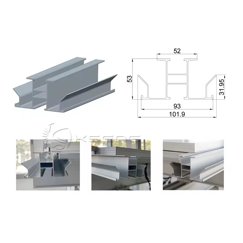 Aluminium Waterproof Solar Rail For Solar Carport