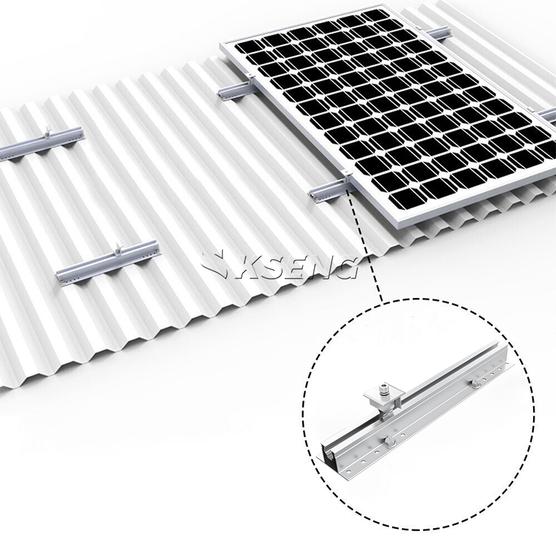 Aluminium Solar Mini Rail Kit Metal Roof PV Mounting System