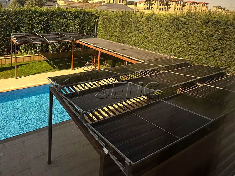 Retrofit Success: Adding Solar to an Existing Pergola in Azerbaijan with Kseng's Ballasted System