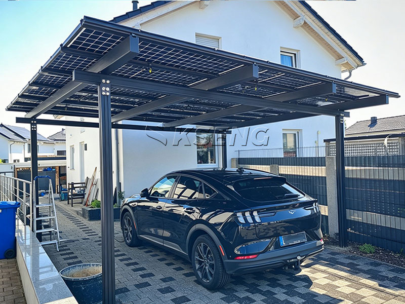 Aluminium-solar-carport-frame-racking-Germany-2-vehicle-PV-canopy-Kseng-Netherlands-shipment