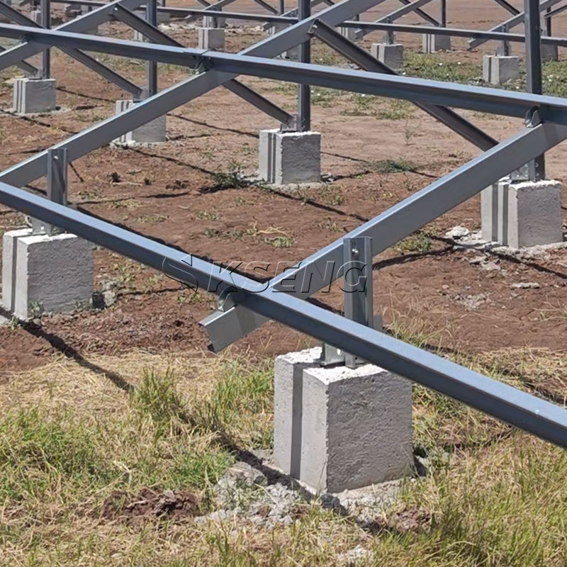 solar panel ground mounting system With Concrete foundation 