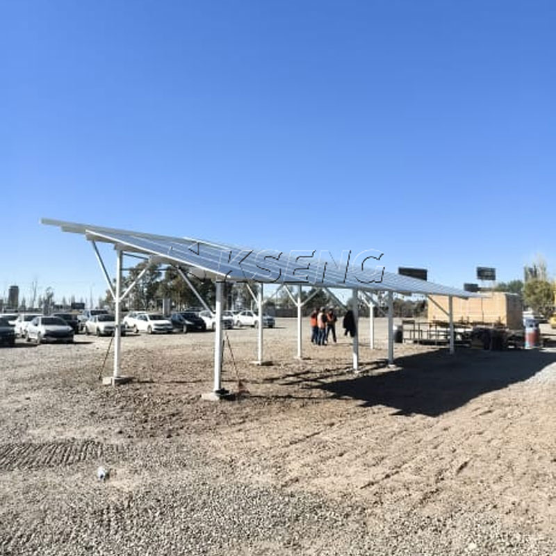 Kseng-aluminum-PV-carport-mounting-system-with-solar-panels-installed-in-Argentina