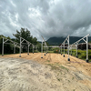 6005-T5 aluminum solar carport frame with diagonal supports