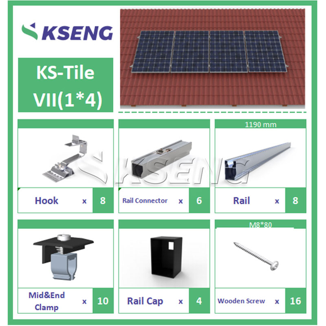 Kseng R121 tile roof solar mounting system for photovoltaic panels