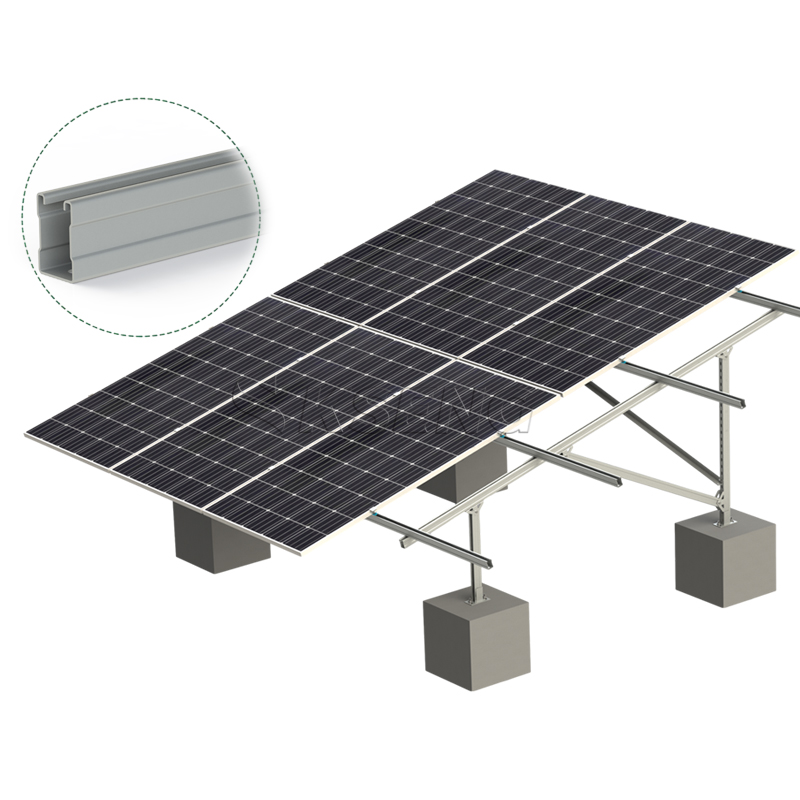 Ground mounted solar panels racking structure