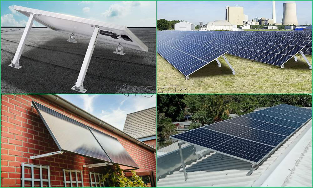 KSENG-solar-brackets-adjustable-front-rear-leg-mount-wall-open-ground-flat-roof-installation