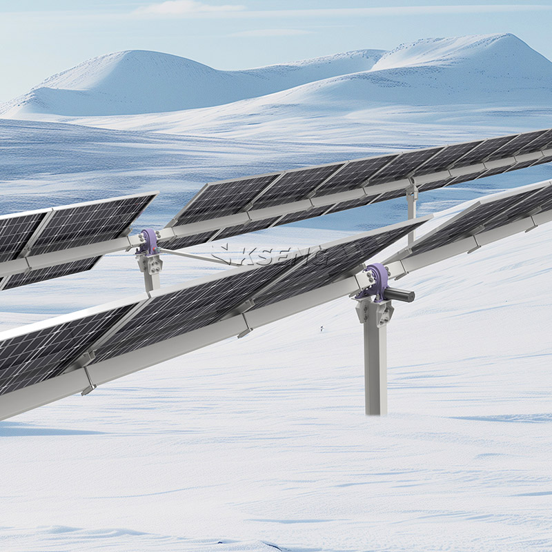 Solar Tracker System Dual Row Linkage