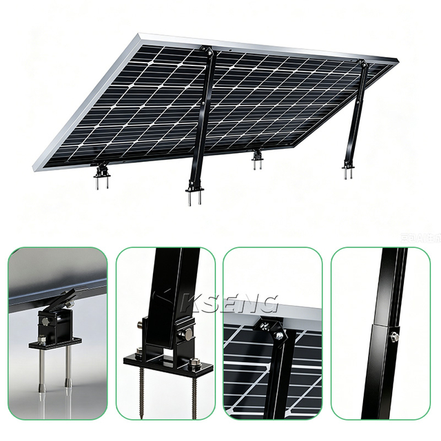 KSENG Aluminum Solar Brackets Adjustable Front Rear Leg Mount (10-15°, 15-30°, 30-60° Angle Range)