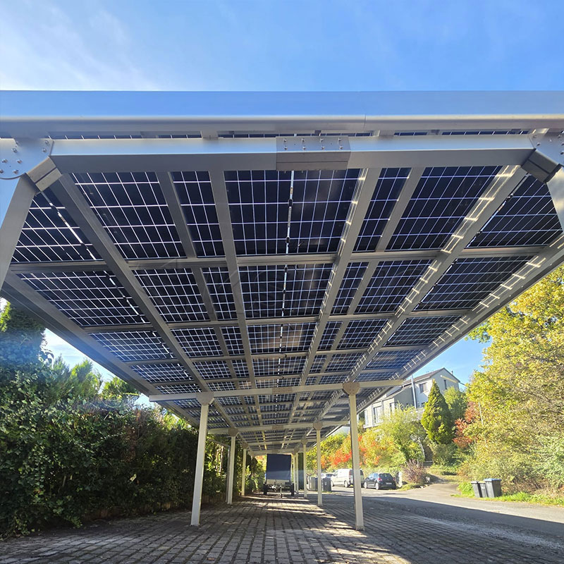 Aluminum alloy columns and main beams of a solar carport mounting structure